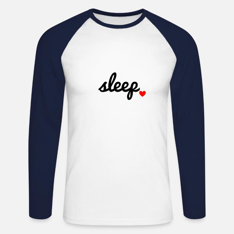 Sleep - Unisex Baseballshirt langarm - Weiß/Navy