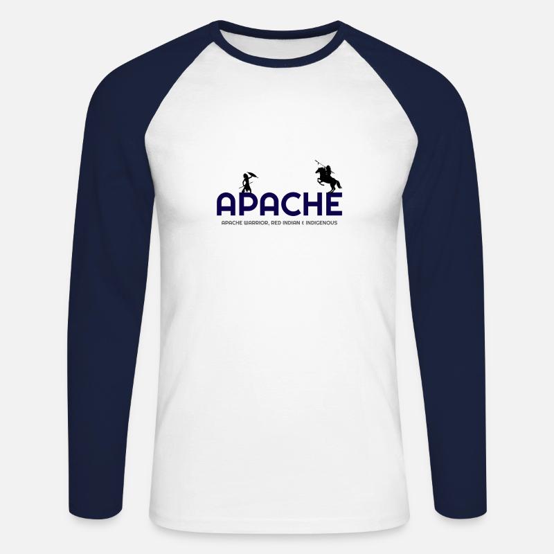 Tout sur Apache, Apache Indian, Apache hoodies, A - T-shirt baseball manches longues Homme - blanc/marine