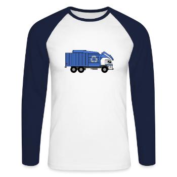 Garbage Truck Love Garbage Collection Child Boy I Gift - Unisex Long Sleeve Baseball T-Shirt - white/navy - Front - Nik (191cm)