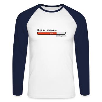 Orgasm loading ... coming soon Sexe trafic point culminant - T-shirt baseball manches longues Homme - blanc/marine - Devant - Nik (191cm)