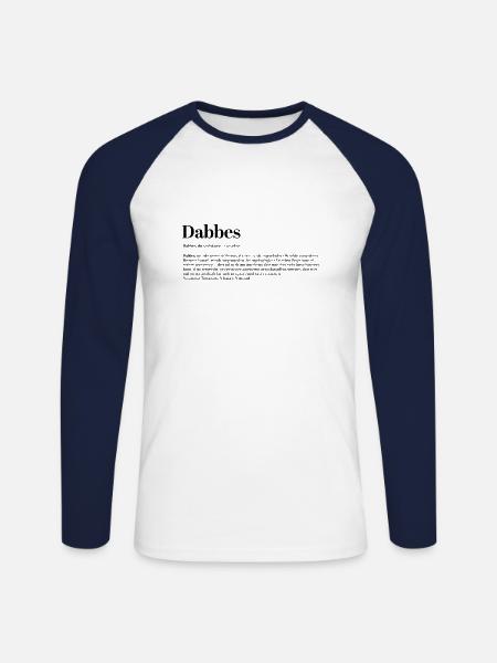 Dabbes Definition Clumsy Bowl Unlucky - Unisex Long Sleeve Baseball T-Shirt - white/navy