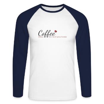 Coffee love - Unisex Long Sleeve Baseball T-Shirt - white/navy - Front - Nik (191cm)