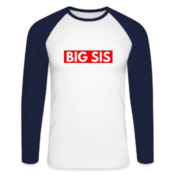 Große Schwester - Unisex Baseballshirt langarm - Weiß/Navy - Vorne - Nik (191cm)