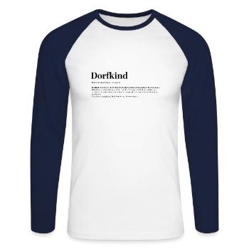 Village Enfant Village Vie rurale Pays Bumpkin Définition - T-shirt baseball manches longues Homme - blanc/marine - Devant - Nik (191cm)