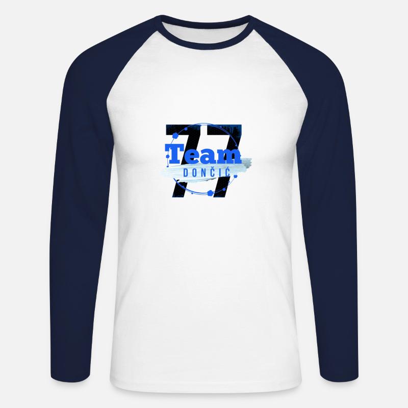 Team Doncic - Unisex Baseballshirt langarm - Weiß/Navy