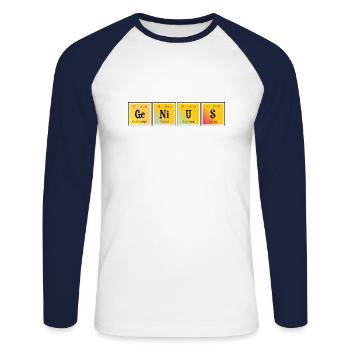 Génie - T-shirt baseball manches longues Homme - blanc/marine - Devant - Nik (191cm)