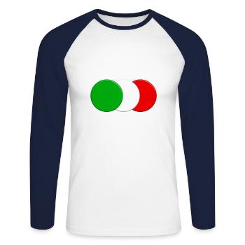 Drapeau italien - T-shirt baseball manches longues Homme - blanc/marine - Devant - Nik (191cm)