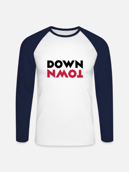 downtown - Unisex Baseballshirt langarm - Weiß/Navy