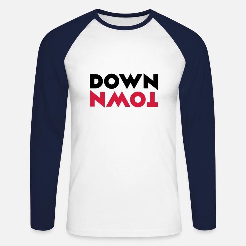 downtown - Unisex Baseballshirt langarm - Weiß/Navy