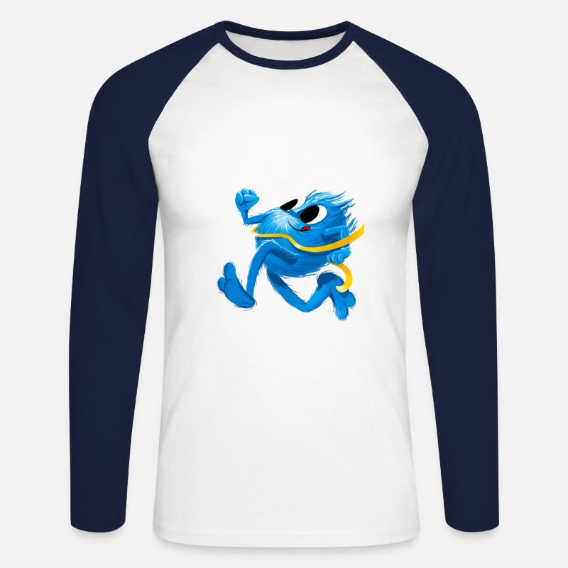 Speedy cooles Monster MathBatt - Marathon - Unisex Baseballshirt langarm - Weiß/Navy