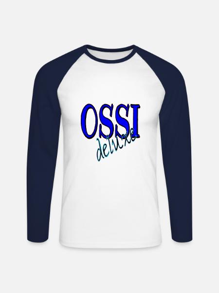Ossi deluxe - Unisex Baseballshirt langarm - Weiß/Navy