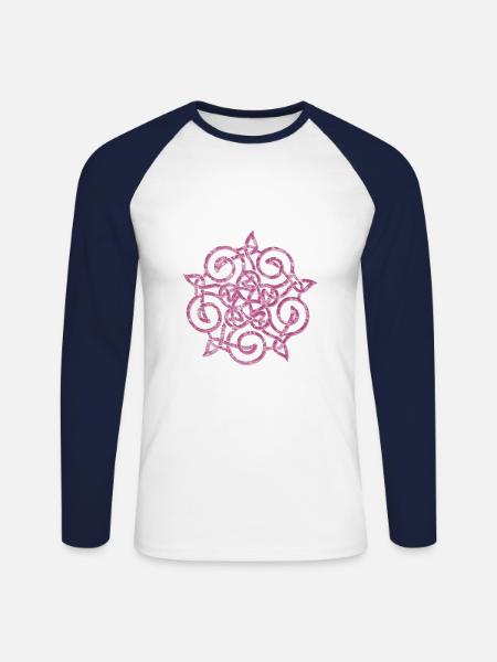 celtic knot 20 e 60 - Unisex Long Sleeve Baseball T-Shirt - white/navy
