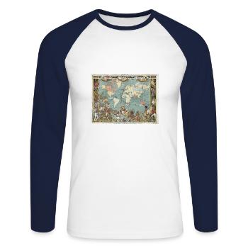 Das britische Empire 1886 - Unisex Long Sleeve Baseball T-Shirt - white/navy - Front - Nik (191cm)