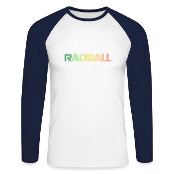 Baller de vélo - T-shirt baseball manches longues Homme - blanc/marine - Devant - Nik (191cm)