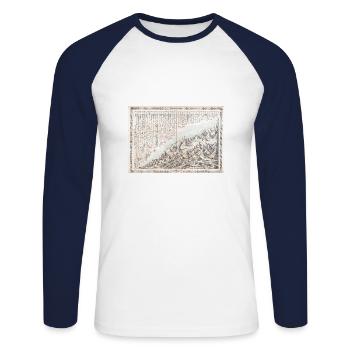 1855 Diagramm der Welten Berge und Flüsse - Unisex Long Sleeve Baseball T-Shirt - white/navy - Front - Nik (191cm)