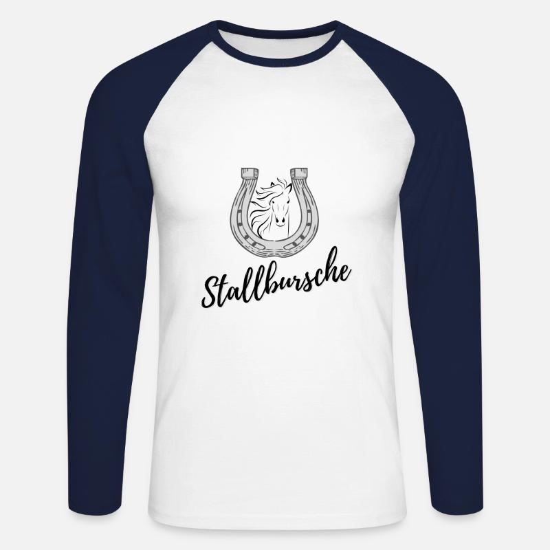 Stallbursche - Unisex Baseballshirt langarm - Weiß/Navy
