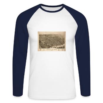 Knoxville 1886 - Unisex Long Sleeve Baseball T-Shirt - white/navy - Front - Nik (191cm)