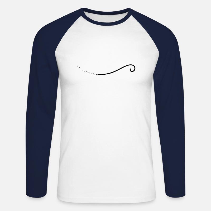 Schnörkel Linie - Unisex Baseballshirt langarm - Weiß/Navy