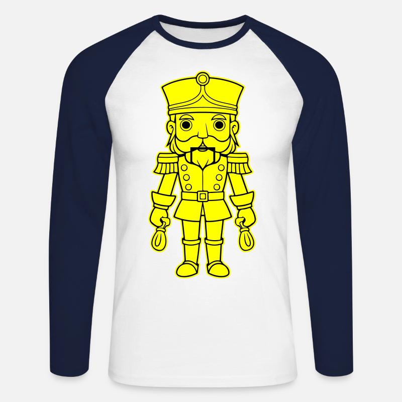 Nussknacker Weihnachten - Unisex Baseballshirt langarm - Weiß/Navy