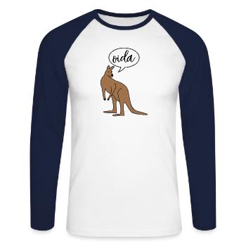 Dialecte dialecte d'Oida Autriche - T-shirt baseball manches longues Homme - blanc/marine - Devant - Nik (191cm)