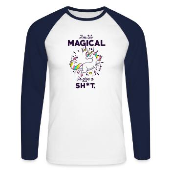 To Magical pour donner quelque chose sur une idée de cadeau - T-shirt baseball manches longues Homme - blanc/marine - Devant - Nik (191cm)