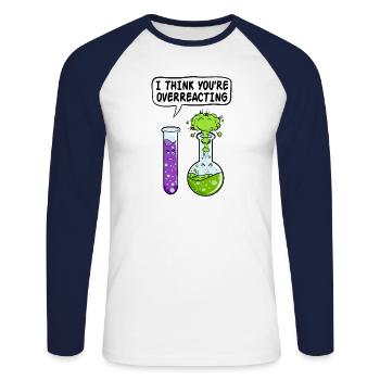 Chemistry Teacher Test Tube Chemical Reaction Laboratory - Unisex Long Sleeve Baseball T-Shirt - white/navy - Front - Nik (191cm)