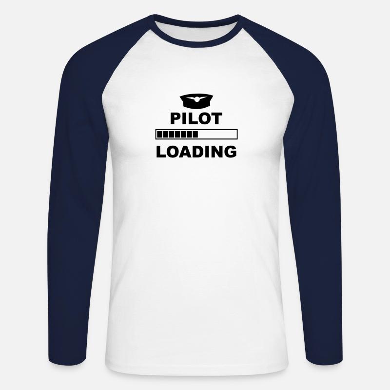 pilot loading beam training - Unisex Long Sleeve Baseball T-Shirt - white/navy