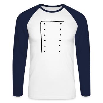 Cuisinier cuisinier cadeau gastronomie rengaine drôle - T-shirt baseball manches longues Homme - blanc/marine - Devant - Nik (191cm)