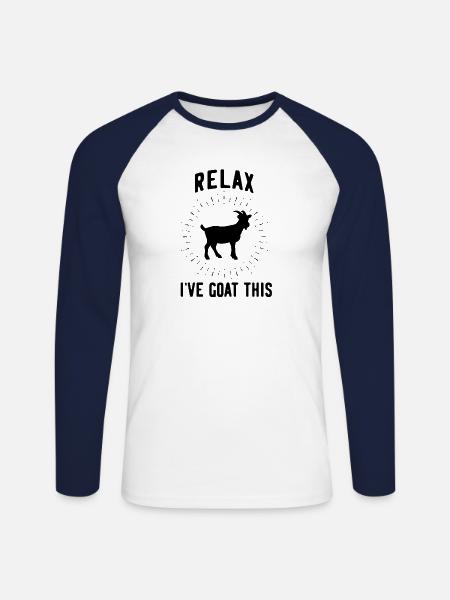 Ziege Ziegenbock - Unisex Baseballshirt langarm - Weiß/Navy