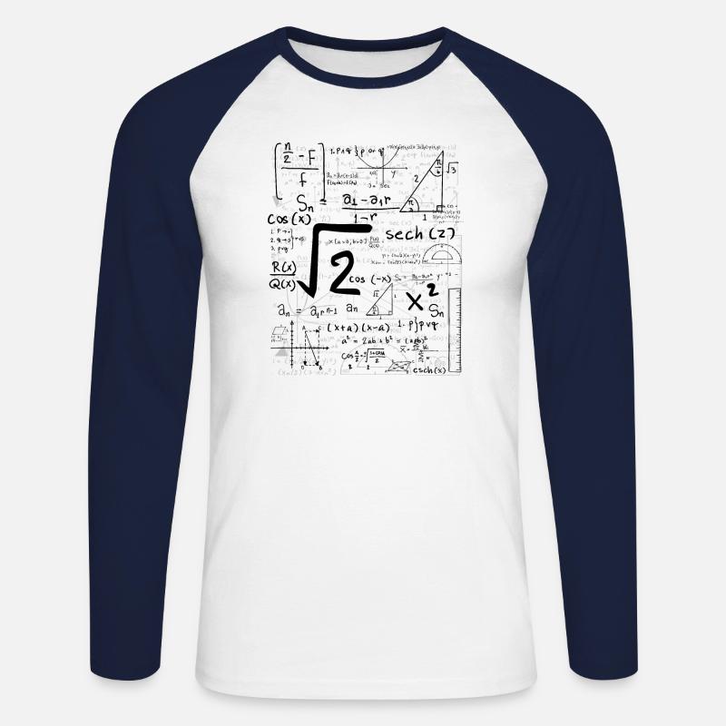 math formula - Unisex Baseballshirt langarm - Weiß/Navy