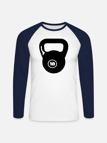Halftergewicht Cross Bodybuilding - Unisex Baseballshirt langarm - Weiß/Navy