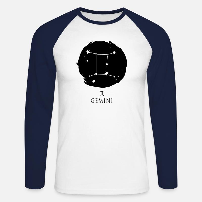 Astrologie Zwilling Gemini Sternbild - Unisex Baseballshirt langarm - Weiß/Navy