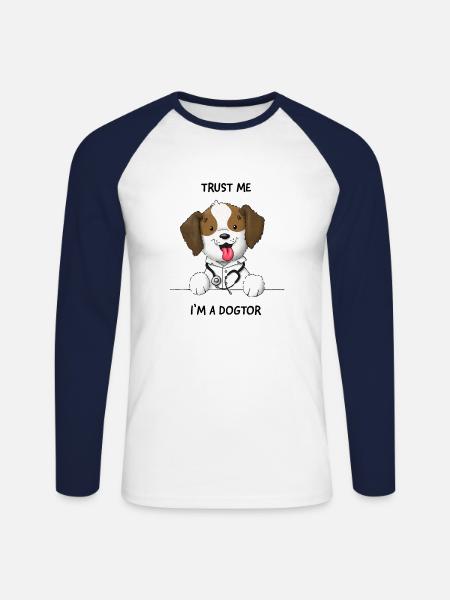 Trust me I'm a Dogtor sweet dog - Unisex Long Sleeve Baseball T-Shirt - white/navy