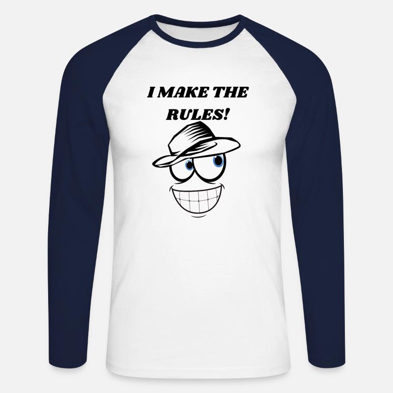 I make the rules - Unisex Baseballshirt langarm - Weiß/Navy