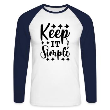 Keep it simple - citation positive - T-shirt baseball manches longues Homme - blanc/marine - Devant - Nik (191cm)