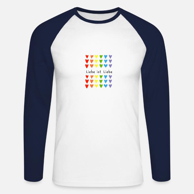 F57D3DB3 0E14 4B77 B8D8 3C907079F51C - Unisex Baseballshirt langarm - Weiß/Navy