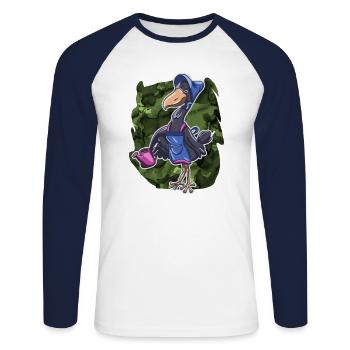 Shoebill Bird Ornithologist Forest I Gift - Unisex Long Sleeve Baseball T-Shirt - white/navy - Front - Nik (191cm)
