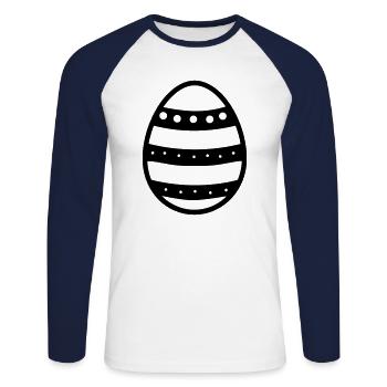 Easter Egg - Unisex Long Sleeve Baseball T-Shirt - white/navy - Front - Nik (191cm)