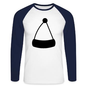 Christmas hat - Unisex Long Sleeve Baseball T-Shirt - white/navy - Front - Nik (191cm)