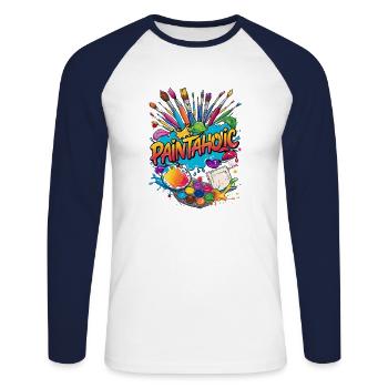 Painter Painting Child Gift - Unisex Long Sleeve Baseball T-Shirt - white/navy - Front - Nik (191cm)
