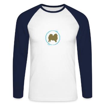 Spitz - Unisex Baseballshirt langarm - Weiß/Navy - Vorne - Nik (191cm)