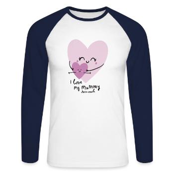 I LOVE MY MUMMY SOOO MUCH - Unisex Long Sleeve Baseball T-Shirt - white/navy - Front - Nik (191cm)