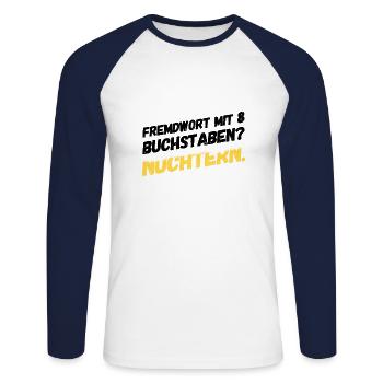 Provokation Bier Lustige Sprüche - Unisex Baseballshirt langarm - Weiß/Navy - Vorne - Nik (191cm)