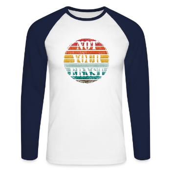 Not your Ernst - Nicht dein Ernst Denglisch Lustig - Unisex Baseballshirt langarm - Weiß/Navy - Vorne - Nik (191cm)