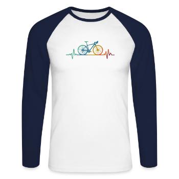 Gravel Bike Vintage Fahrrad Fans Geschenk Jugend F - Unisex Baseballshirt langarm - Weiß/Navy - Vorne - Nik (191cm)