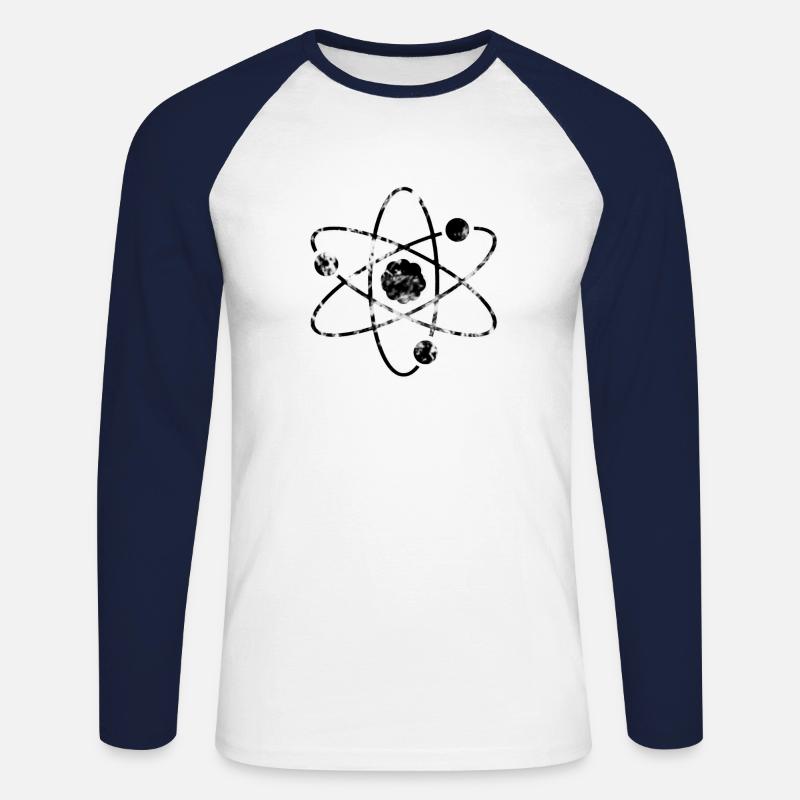 Atom Physik Wissenschaft - Unisex Baseballshirt langarm - Weiß/Navy