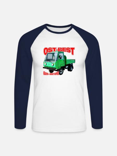 Multicar M25 bunt - Unisex Baseballshirt langarm - Weiß/Navy