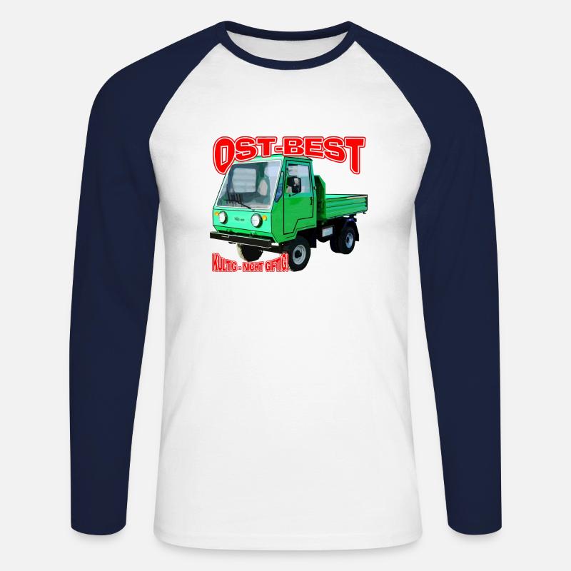 Multicar M25 bunt - Unisex Baseballshirt langarm - Weiß/Navy