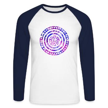 Stéla cantabbre AF - Unisex Baseballshirt langarm - Weiß/Navy - Vorne - Nik (191cm)