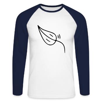 Plant drawing nature sketch black - Unisex Long Sleeve Baseball T-Shirt - white/navy - Front - Nik (191cm)